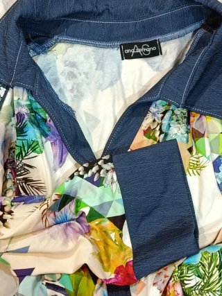 veste blouse imprimée à manches trois-quarts