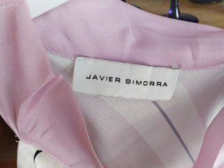 Blusa Javier Simorra Halter Rayas Rosa Talla S