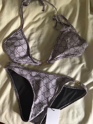 Bikini Gucci GG Beige Marrón Lujo