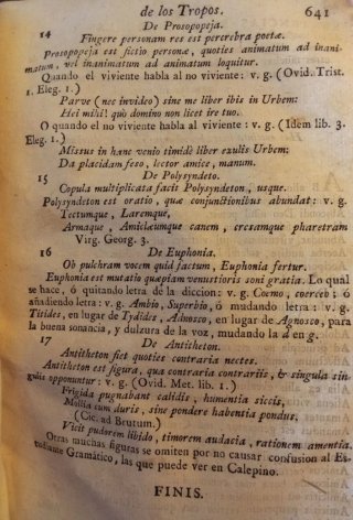 Gramática latina s.XVIII. Piel y pergamino