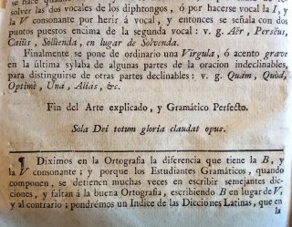 Gramática latina s.XVIII. Piel y pergamino
