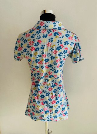 Camiseta auténtica vintage floral azul