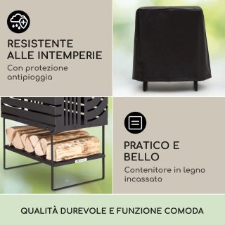 Braciere da Giardino in Metallo Nero