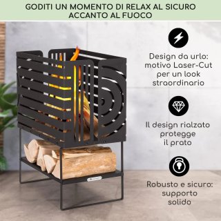 Braciere da Giardino in Metallo Nero