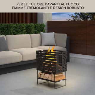 Braciere da Giardino in Metallo Nero