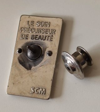 Broche Yves Saint Laurent YSL Plateado y Turquesa