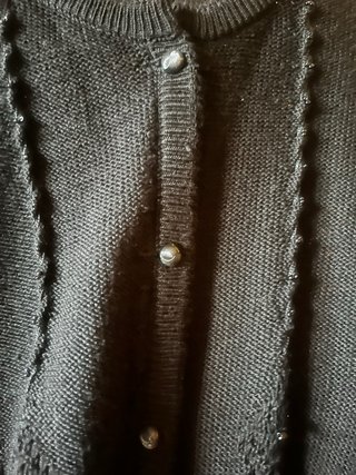 Chaqueta de punto acrílico negra