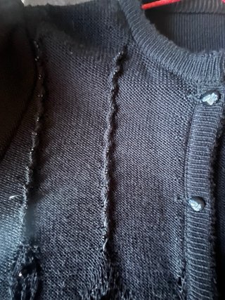 Chaqueta de punto acrílico negra