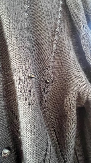 Chaqueta de punto acrílico negra