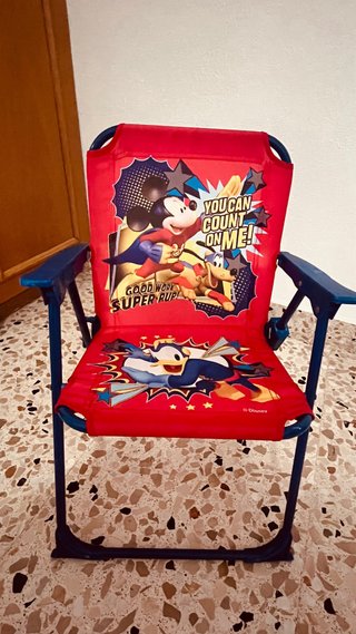 2 Reposeras Plegables Aluminio Disney + Adulto