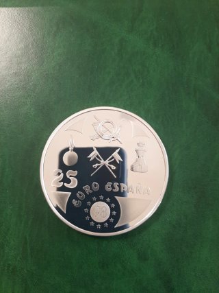 Moneda 25 ecus plata 1998 Homenaje Ejercito