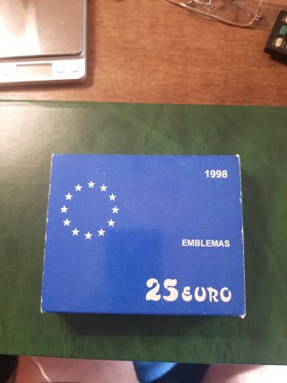 Moneda 25 ecus plata 1998 Homenaje Ejercito