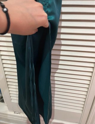Vestido largo satén verde botella Shein Talla S