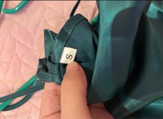 Vestido largo satén verde botella Shein Talla S