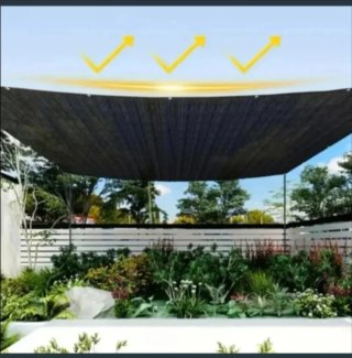 Toldo Malla Sombra Rectangular 2X8 Negro