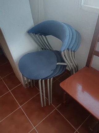6 Sillas Apilables Azul