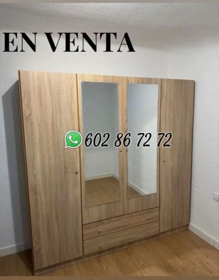Armario de madera con puertas 2m