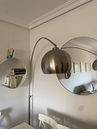 Lámpara de pie arco metal y mármol
