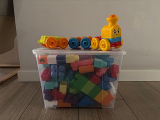 Tren musical Mega Bloks y piezas construcción