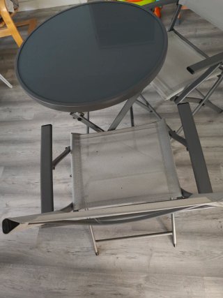 Mesa y 2 Sillas Metal Exterior
