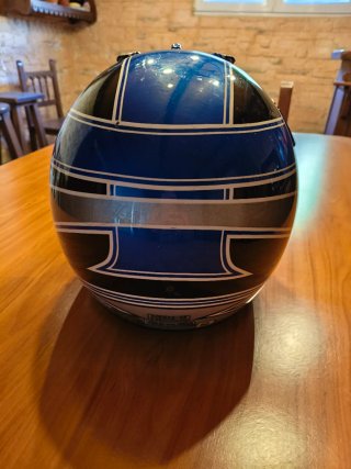 Casco de Moto Nitro Azul y Plata