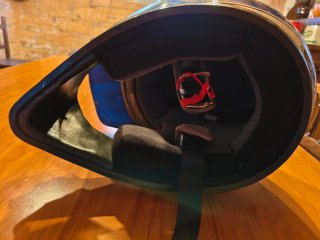 Casco de Moto Nitro Azul y Plata