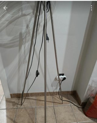 Lámpara de pie moderna cristal y metal