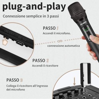 Microfono Karaoke Wireless TALOMEN 2.4 GHz