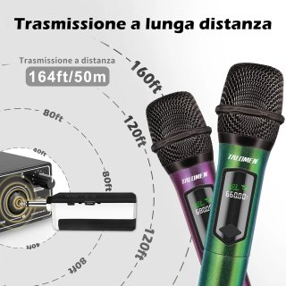 Microfono Karaoke Wireless TALOMEN 2.4 GHz