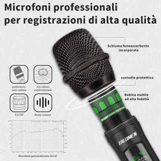 Microfono Karaoke Wireless TALOMEN 2.4 GHz