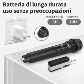 Microfono Karaoke Wireless TALOMEN 2.4 GHz