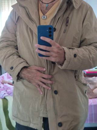Abrigo Parka - Mango - Talla XL - Beige