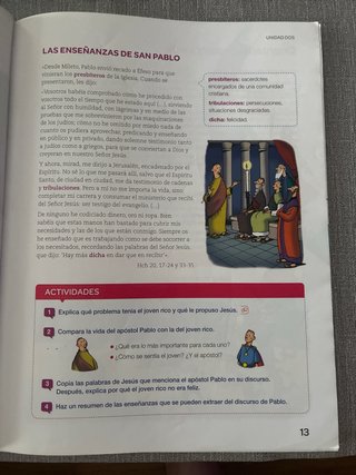 Religión católica, 6 Primaria serie Manantial