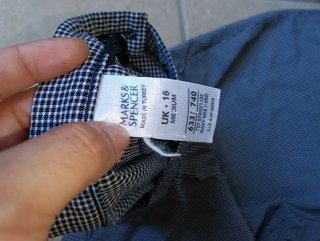 Pantaloni fantasia a quadretti blu e bianchi