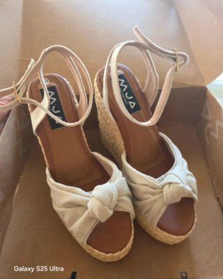 Cuñas MJA Beige/Marrón Talla 37 americano 38eu