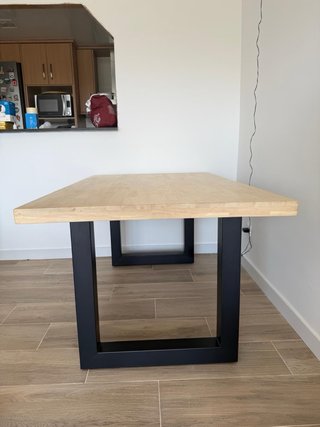 Mesa Rectangular Madera y Acero Negro
