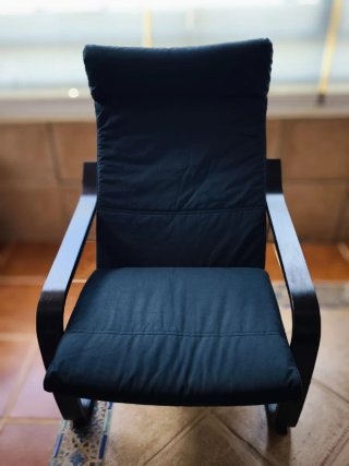 Sillón moderno tela y madera