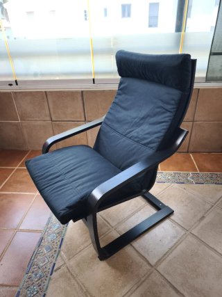 Sillón moderno tela y madera