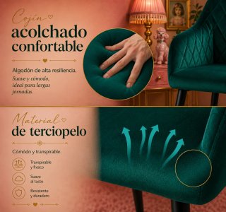 Pack 2 Sillones Terciopelo color verde esmeralda