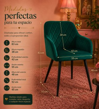 Pack 2 Sillones Terciopelo color verde esmeralda