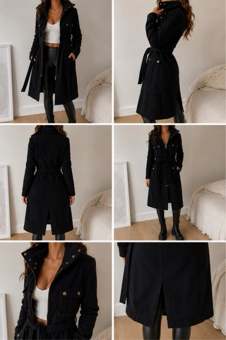 Abrigo Guess by Marciano Negro Largo Talla 42