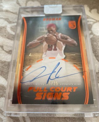 Dennis Rodman Auto /25 Topps 3 Full Court Signs