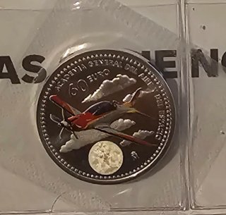 Moneda 60 Euros Avión plata 2026