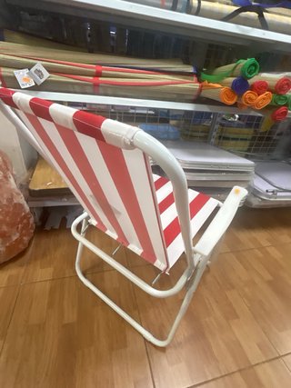 Silla de Playa Legreen Rayas Rojas y Blancas