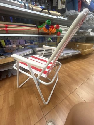 Silla de Playa Legreen Rayas Rojas y Blancas