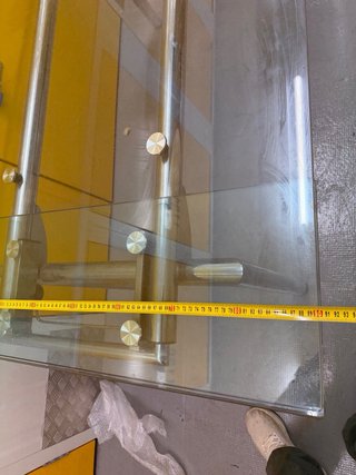 Mesa de cristal extensible grande