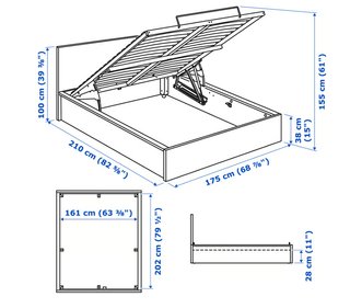 Cama Canapé Abatible IKEA Blanco 160x200