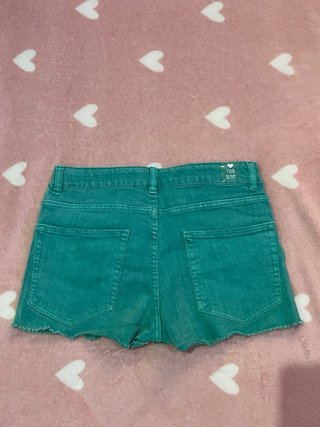 Zara Girl Pantalon Shorts vaqueros verde 12 años