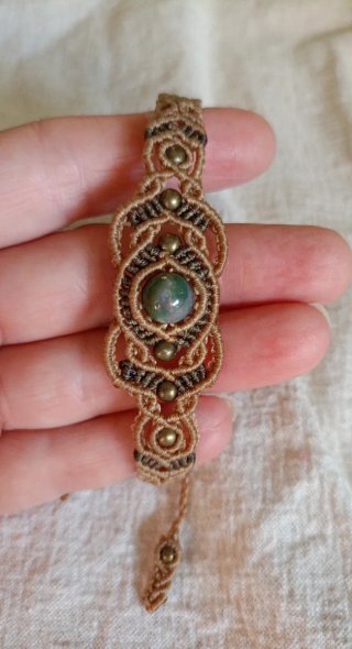 Pulsera Macramé con Piedra Agatha de la india