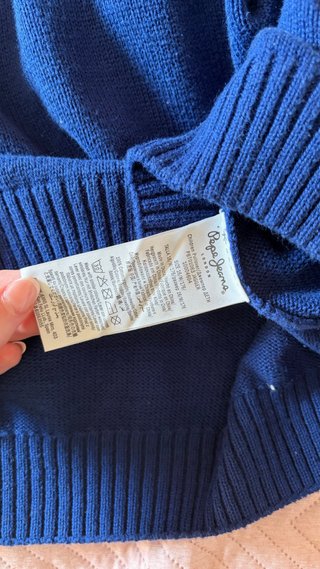 Jersey Pepe Jeans Azul con Rayas Rojas